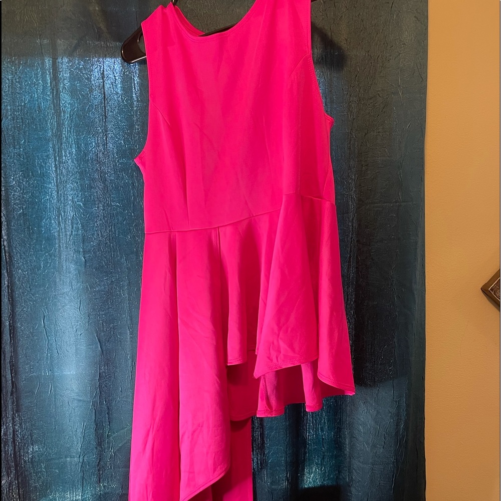 Hot pink asymmetrical top